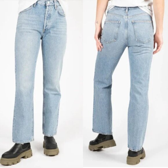 Agolde Mid Rise Relaxed Straight Leg Organic Jeans Boot Cut Size 30 - Picture 1 of 2